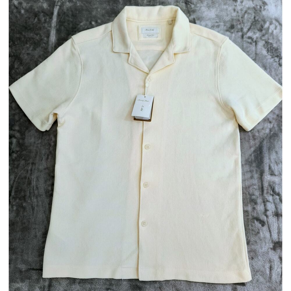 Porter and Ash Men's Cream Colored Button Down Shirt NWT Size M